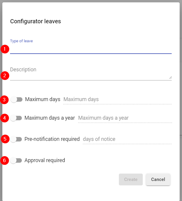Add leave settings