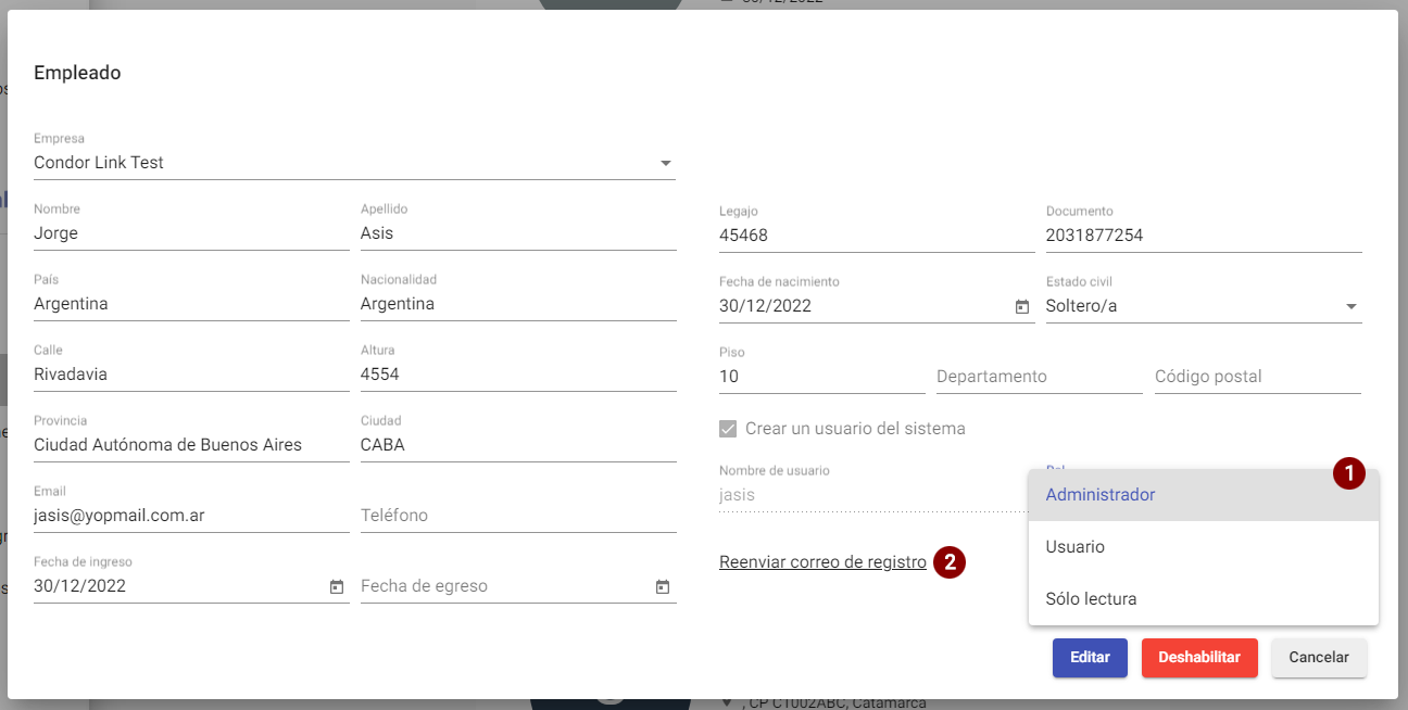 Activación de usuarios y configuración