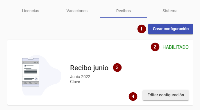 Configurador de recibos
