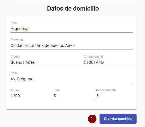 Datos de domicilio